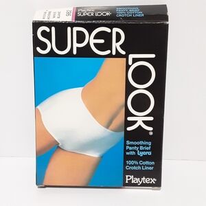 Vintage 80's Playtex Super Look Smoothing White Panty Brief ~ Size Medium ~ #982